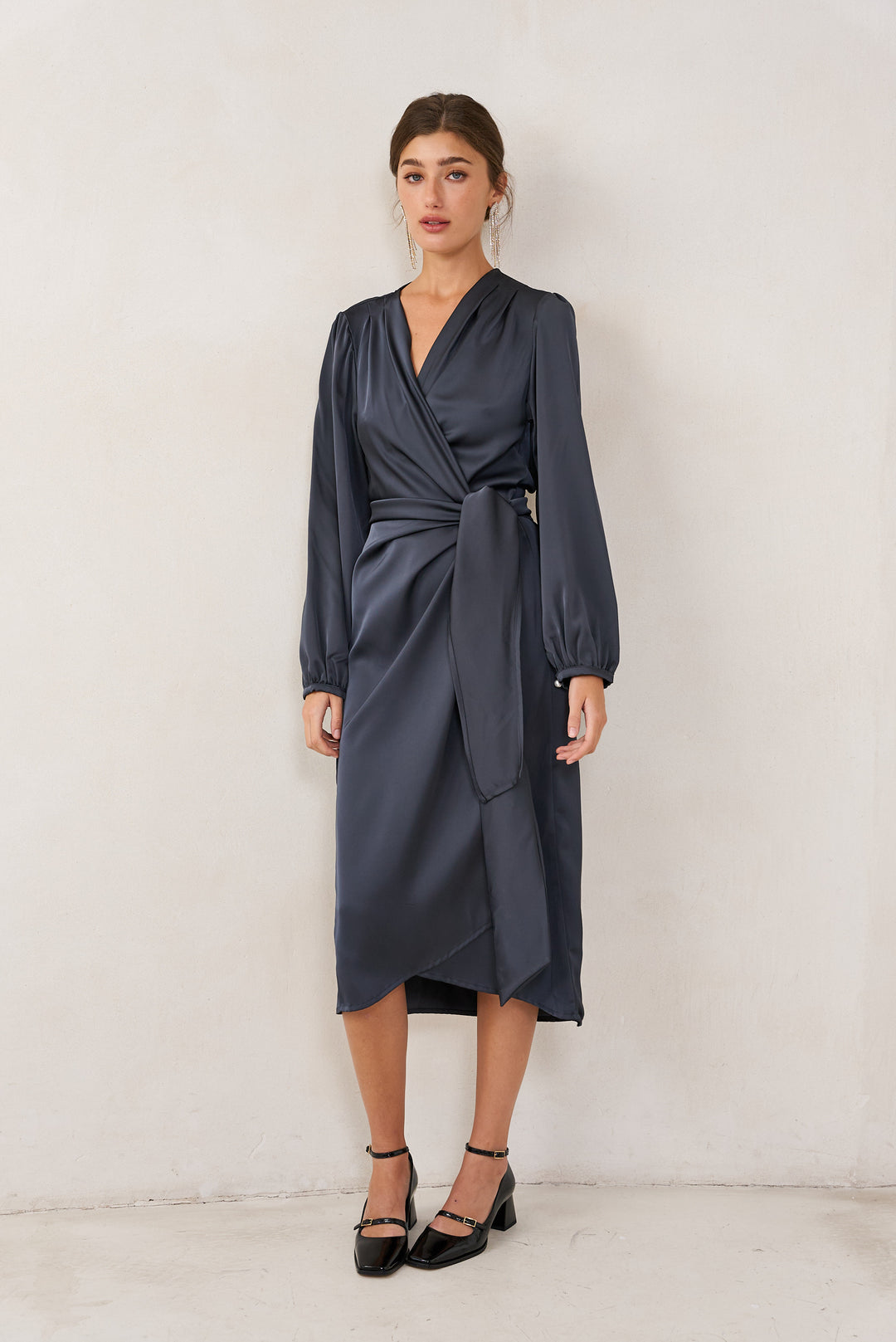 Eva wrap dress | Dark grey