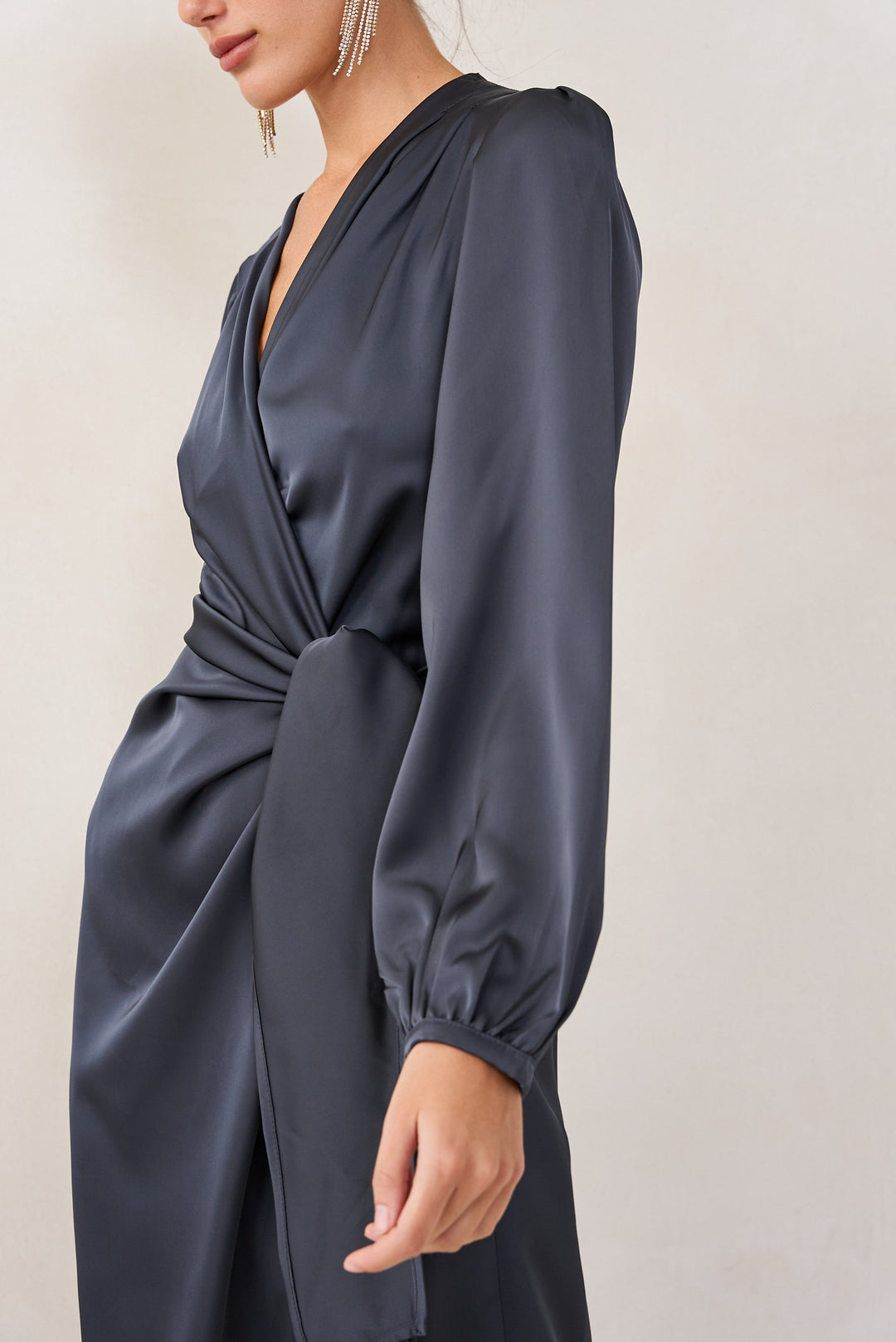 Eva wrap dress | Dark grey