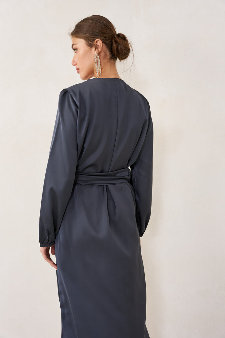 Eva wrap dress | Dark grey