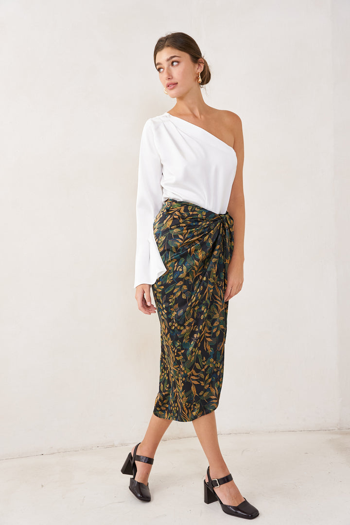 Kamilia wrap skirt | Leaves