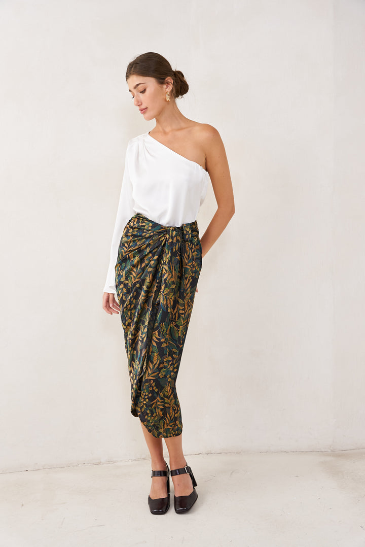 Kamilia wrap skirt | Leaves