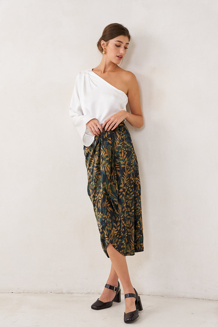 Kamilia wrap skirt | Leaves