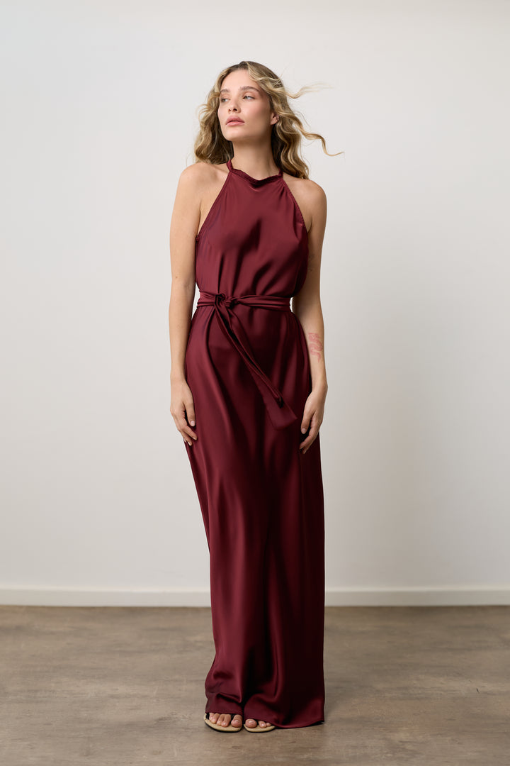 New Emma evening dress | Burgundy