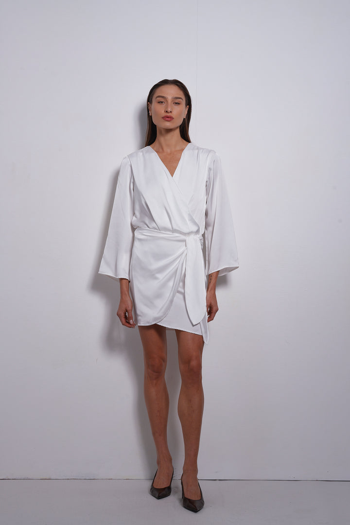 Alma Wrap Bodysuit | White