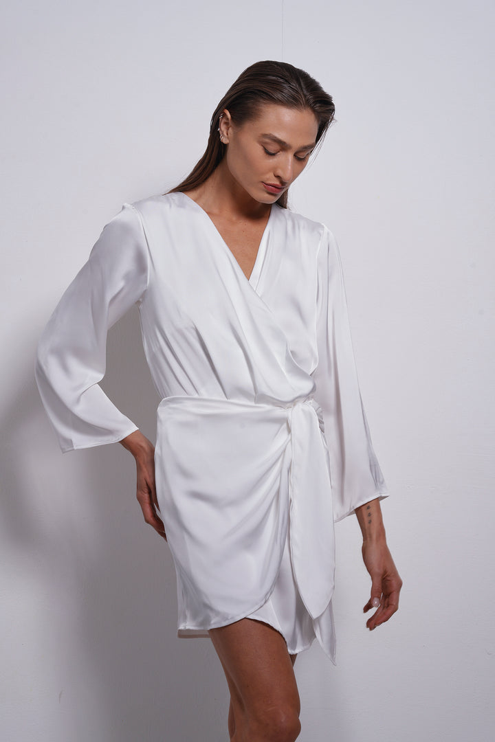 Alma Wrap Bodysuit | White