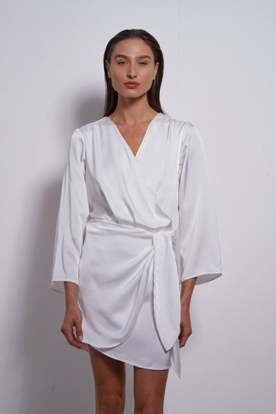 Alma Wrap Bodysuit | White