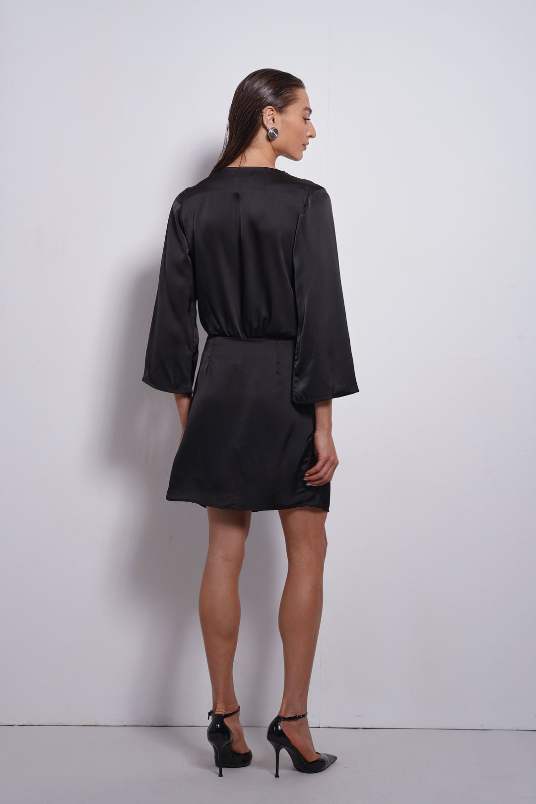 Saly Mini wrap skirt | Black