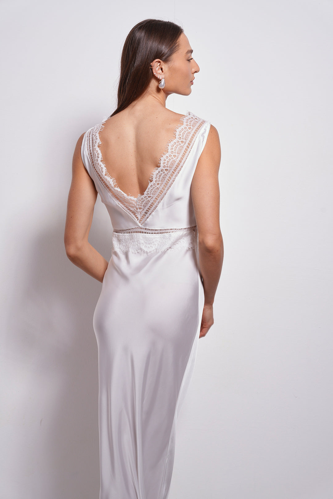 Alexia Lace Evening Dress | White