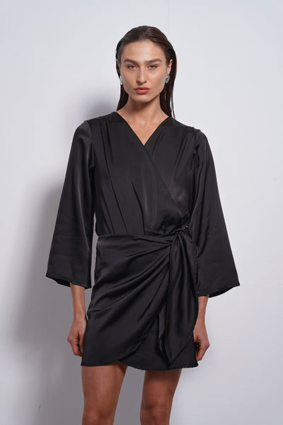 Alma Wrap Bodysuit | Black