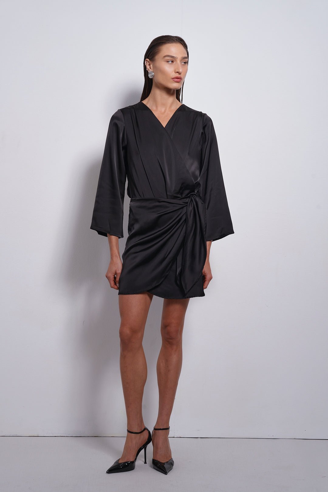 Saly Mini wrap skirt | Black