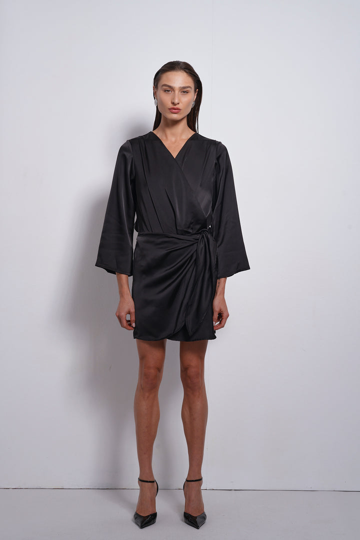 Alma Wrap Bodysuit | Black