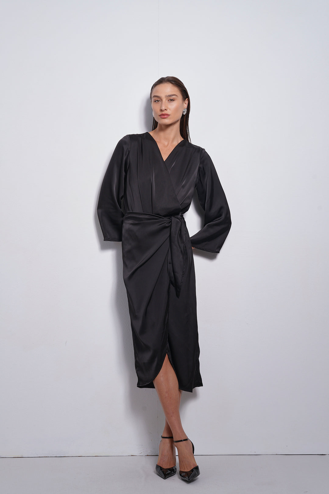 Alma Wrap Bodysuit | Black