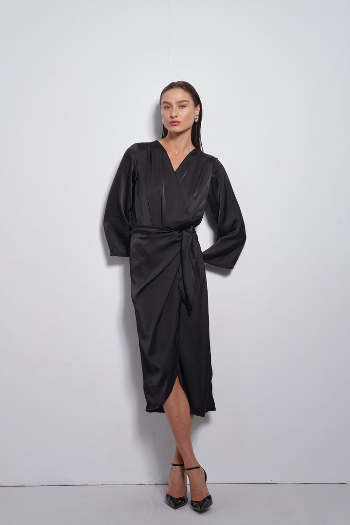 Alma Wrap Bodysuit | Black