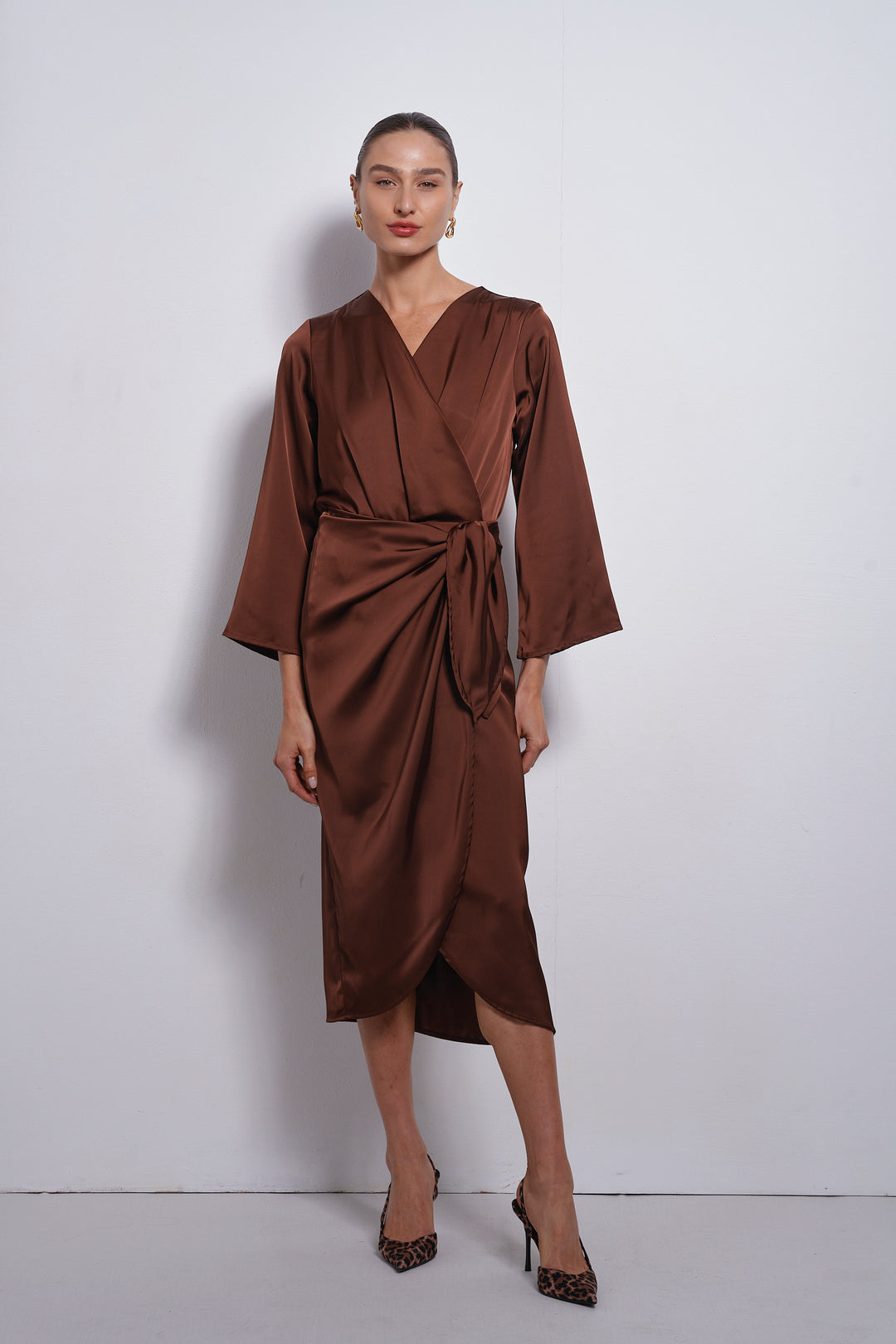 Kamilia wrap skirt | Chocolate Brown