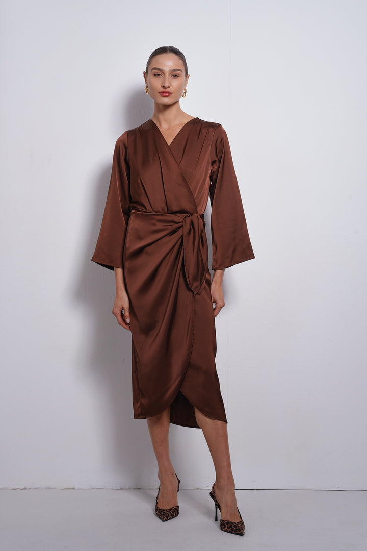 Kamilia wrap skirt | Chocolate Brown