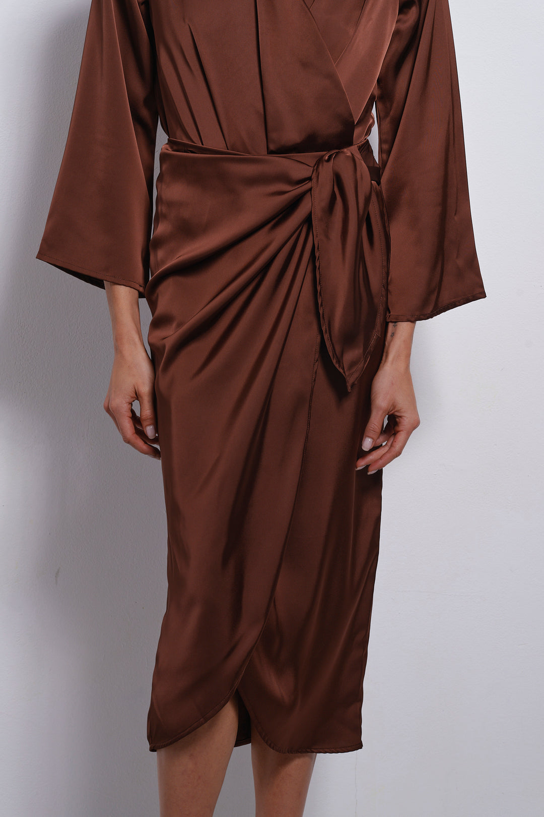 Kamilia wrap skirt | Chocolate Brown