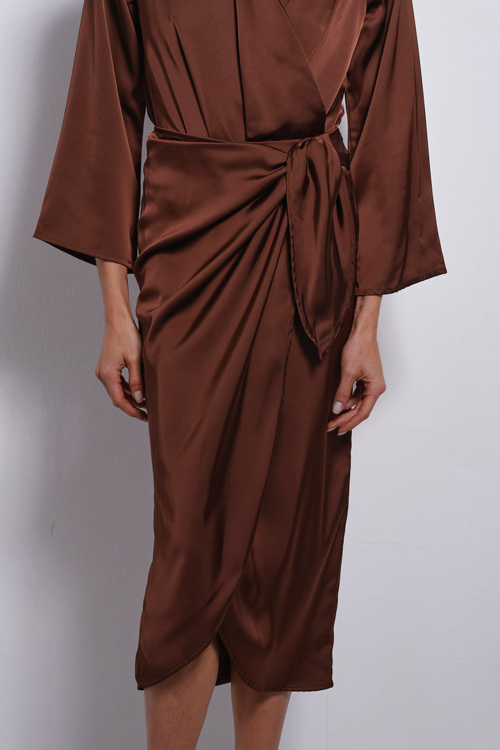Kamilia wrap skirt | Chocolate Brown