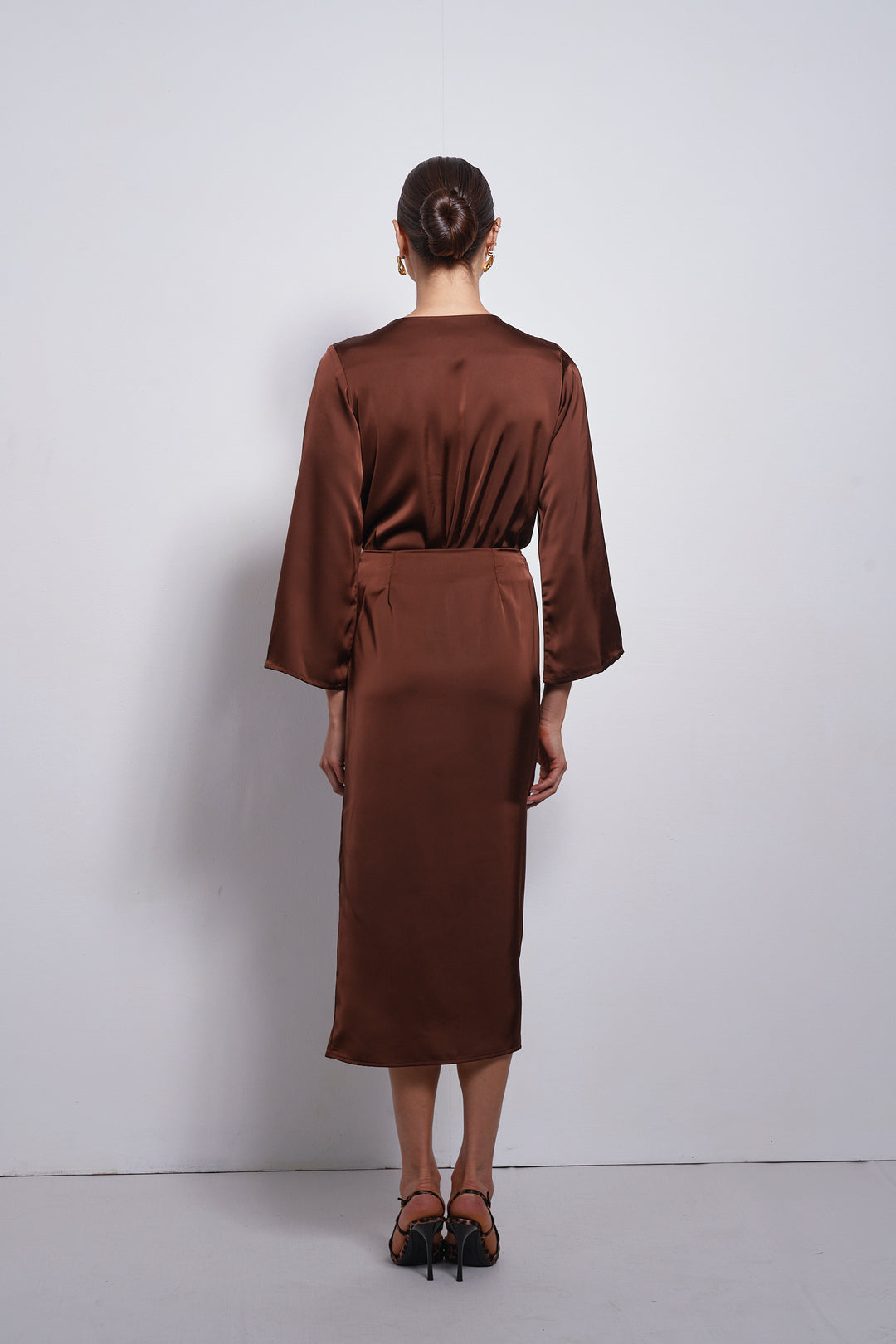 Kamilia wrap skirt | Chocolate Brown