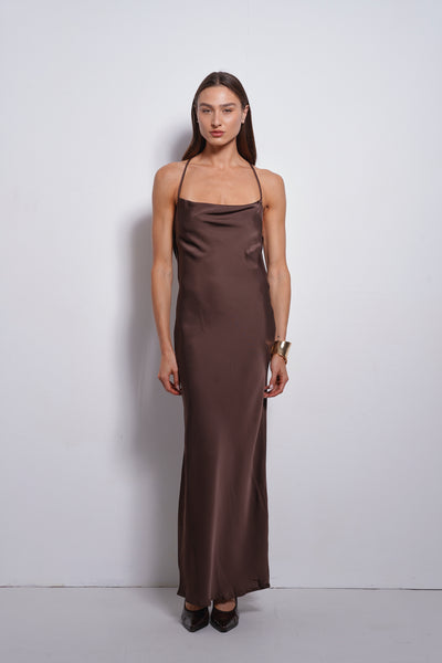 Annabel slip dress | Dark Chocolat