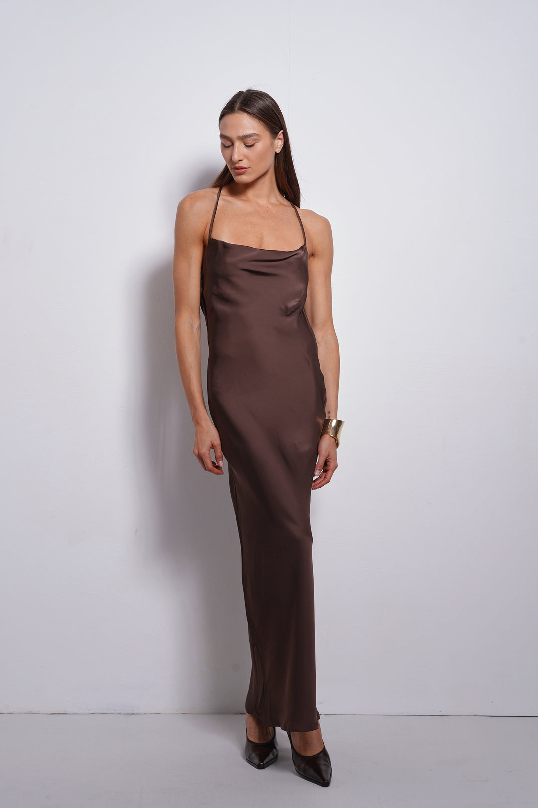 Annabel slip dress | Dark Chocolat