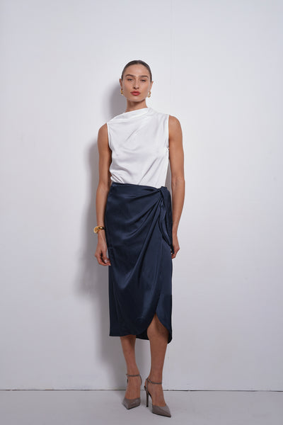 Kamilia wrap skirt | Dark Blue