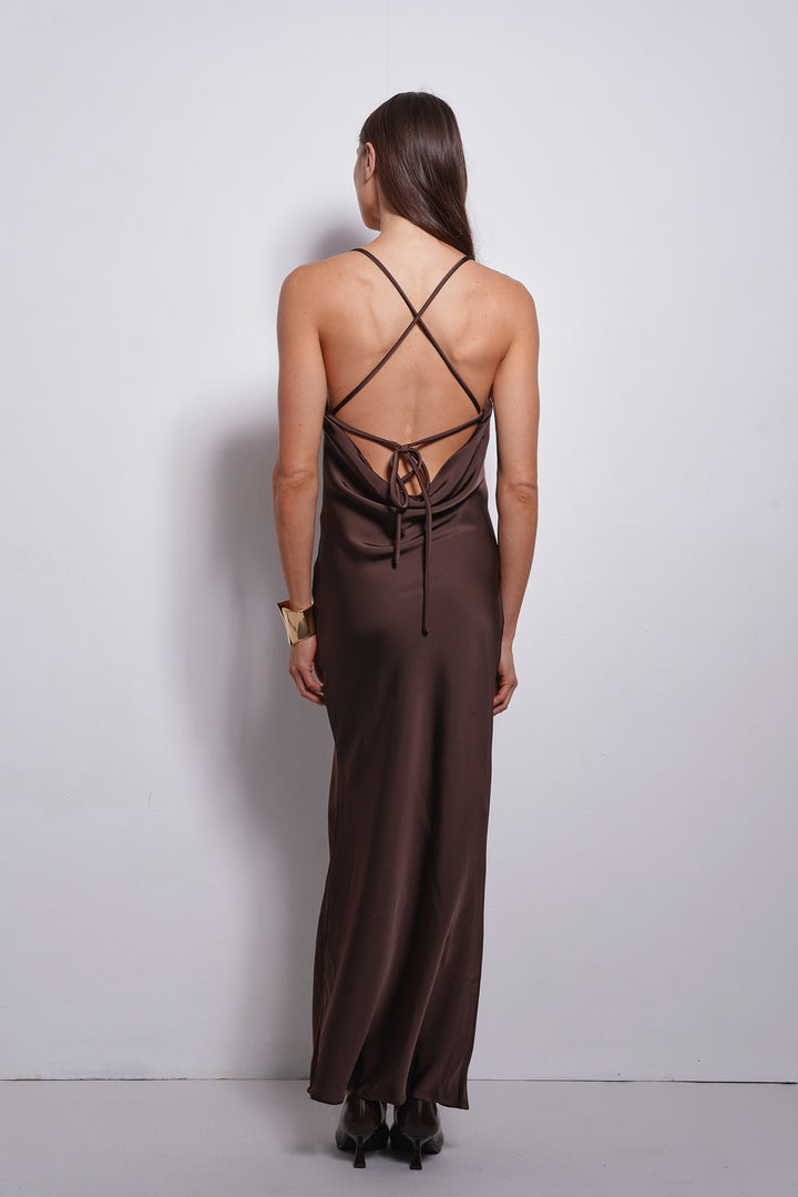 Annabel slip dress | Dark Chocolat