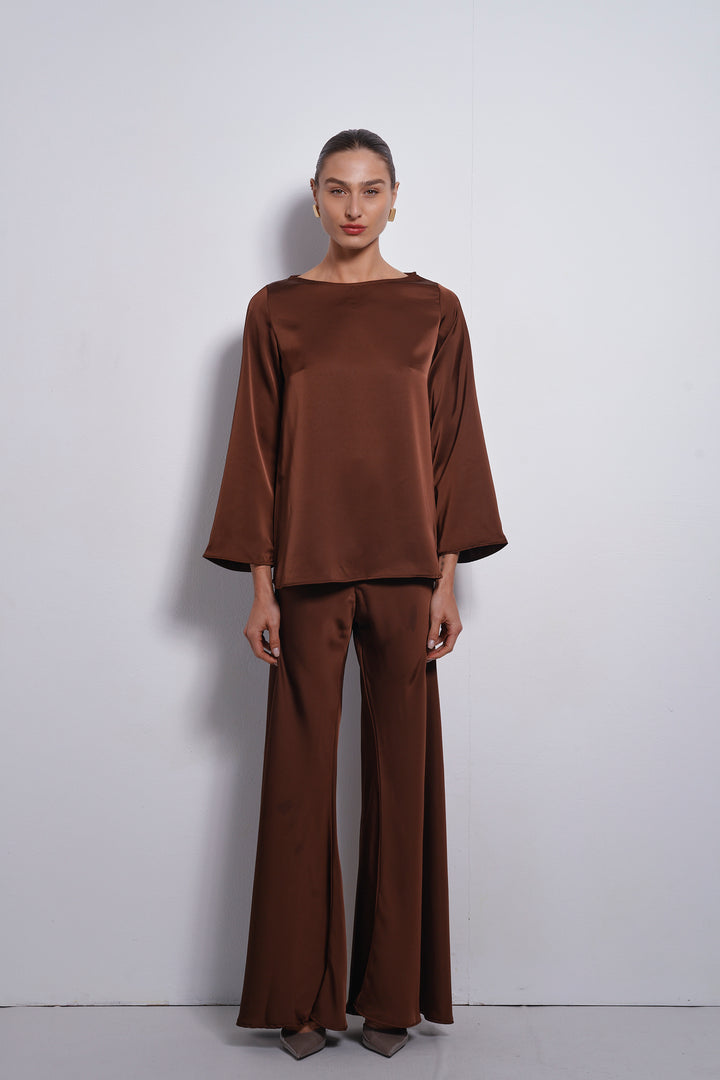 Arlo evening pants | Chocolate Brown