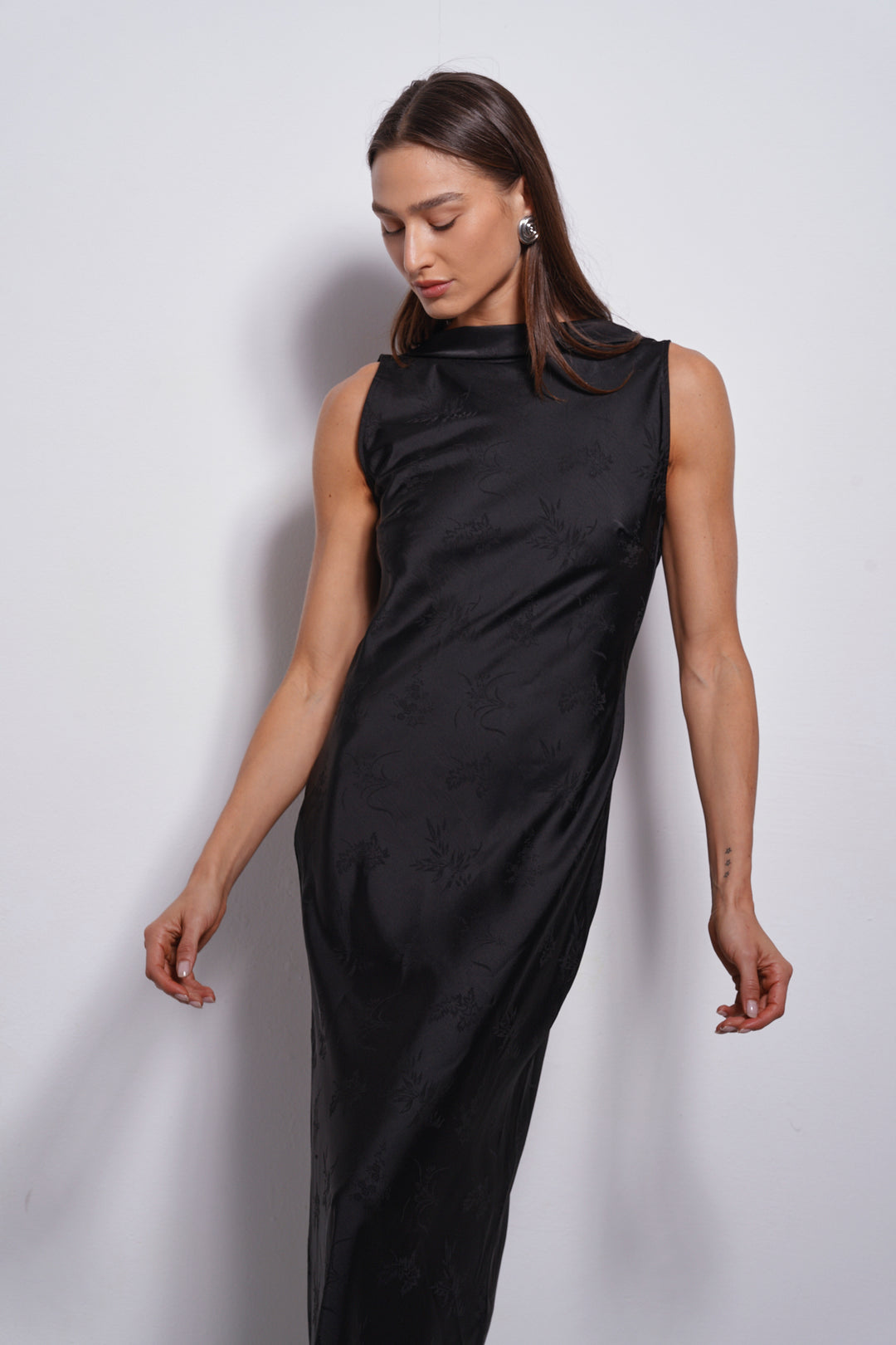 Rosin Jacquard evening dress | Black