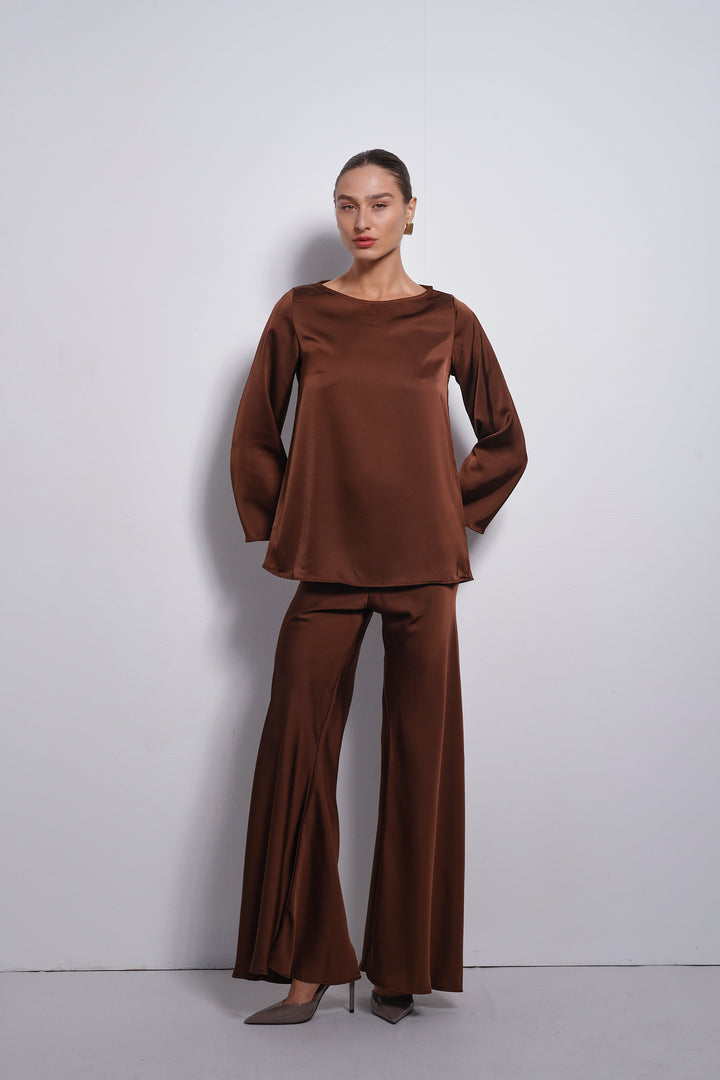 Arlo evening pants | Chocolate Brown