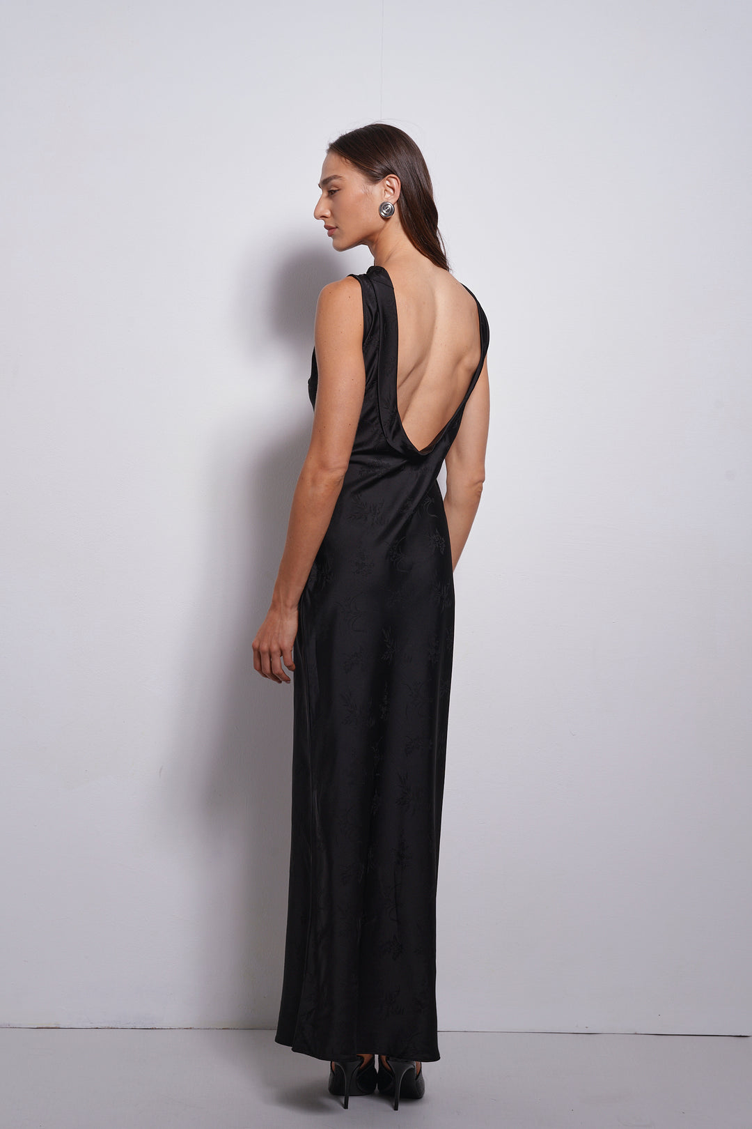 Rosin Jacquard evening dress | Black