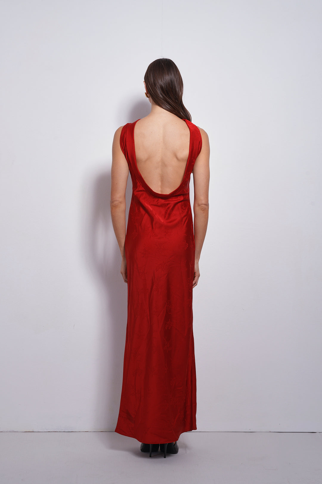 Rosin Jacquard evening dress | Red