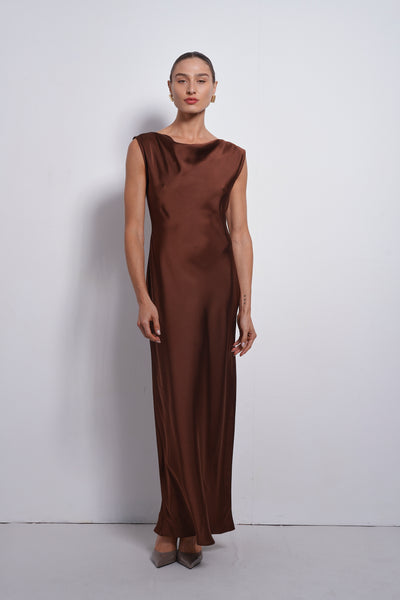 Rosalie evening dress | Chocolate Brown