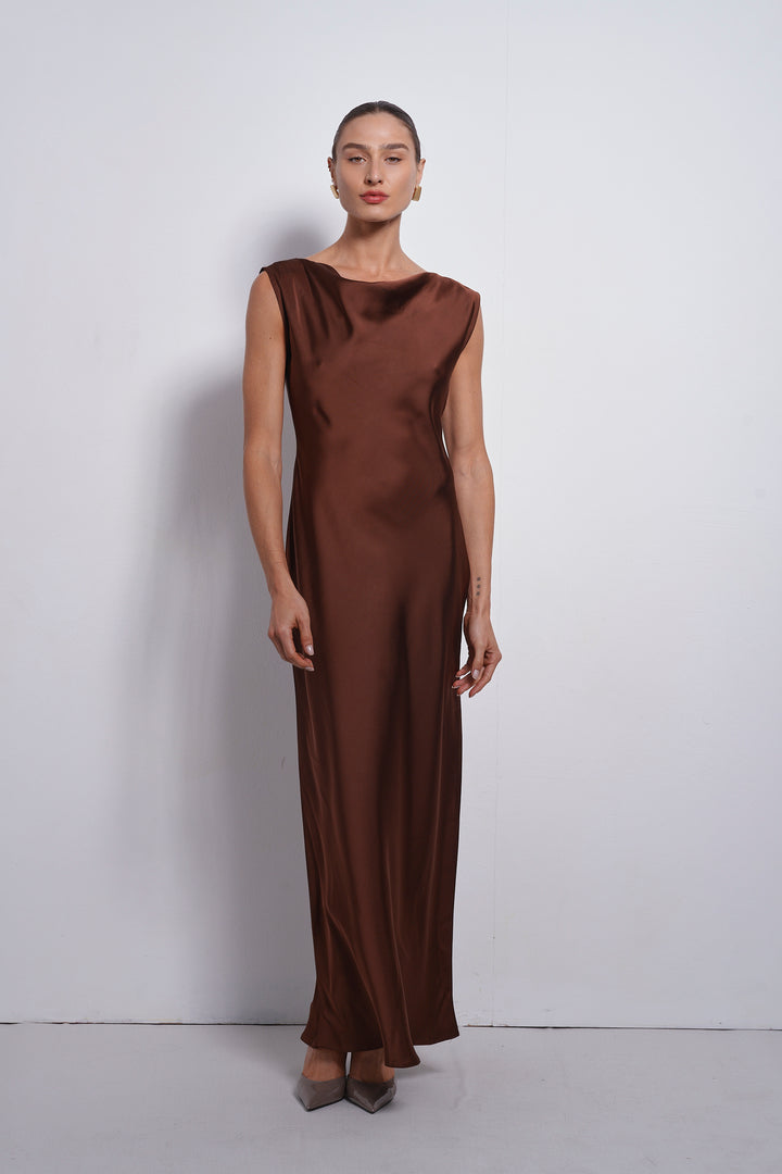 Rosalie evening dress | Chocolate Brown