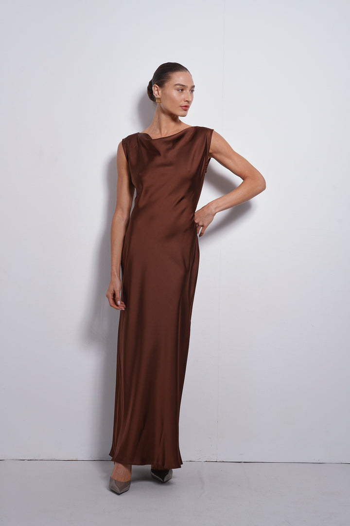 Rosalie evening dress | Chocolate Brown