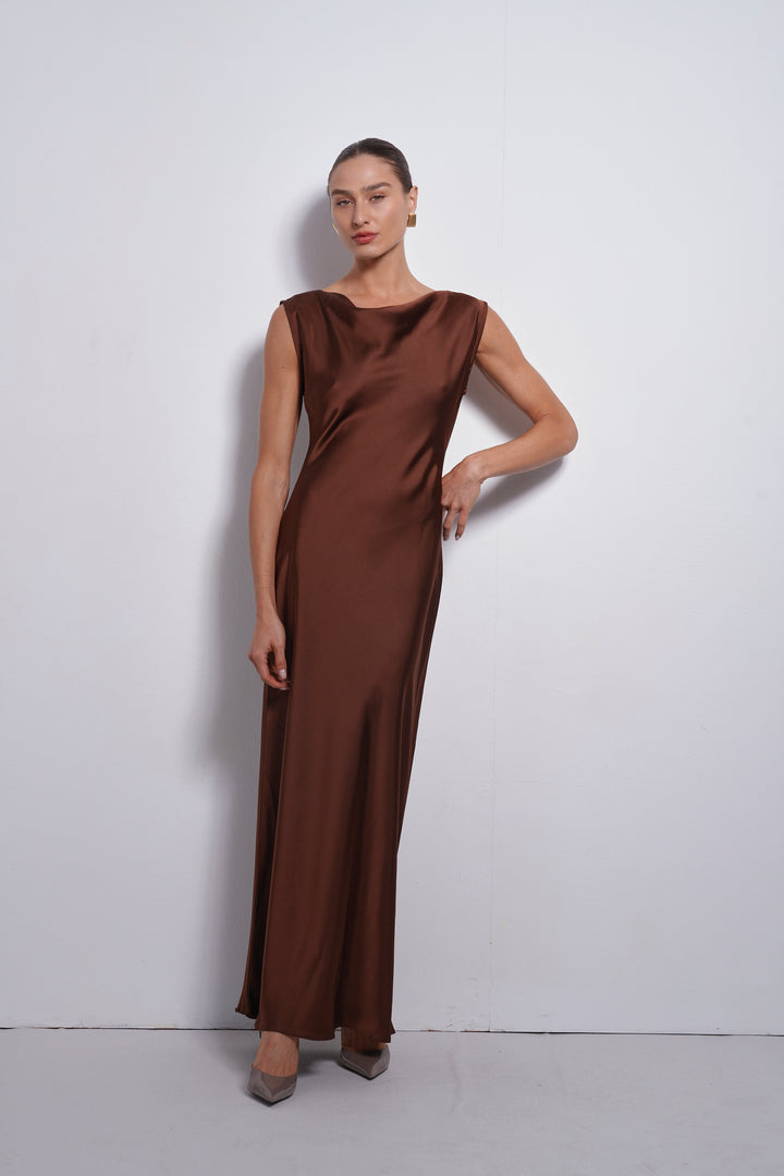 Rosalie evening dress | Chocolate Brown