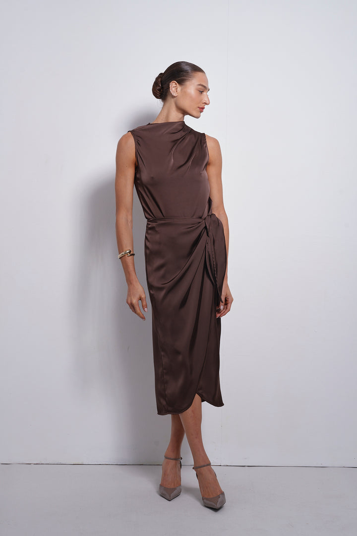 Kamilia wrap skirt | Dark Chocolate