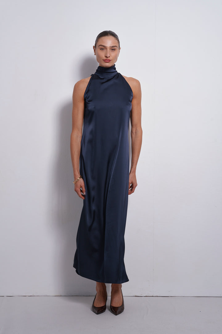Vanessa collar dress | Dark Blue