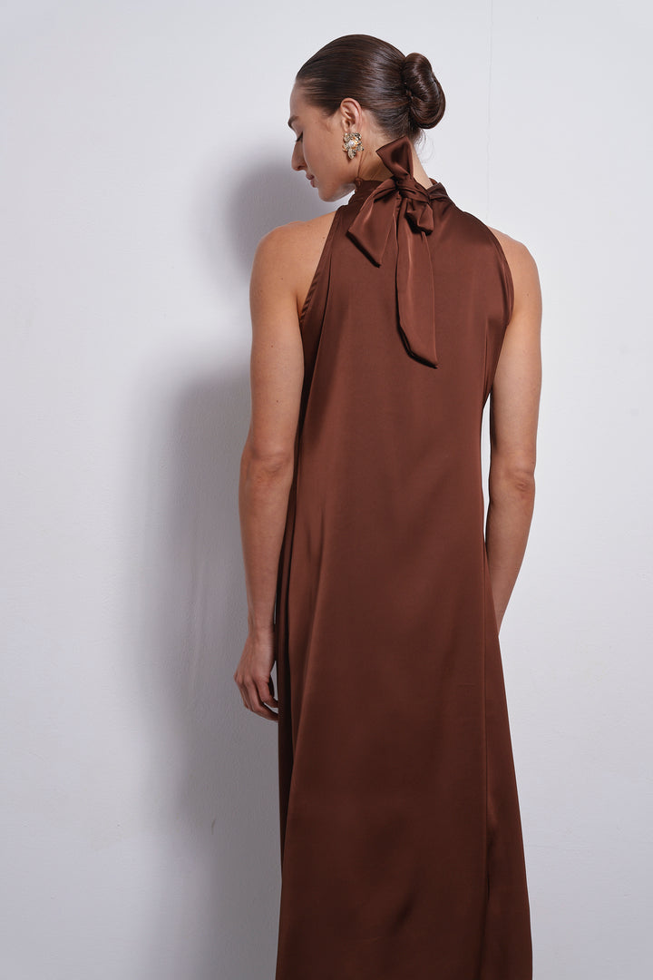 Vanessa collar dress | Chocolate Brown