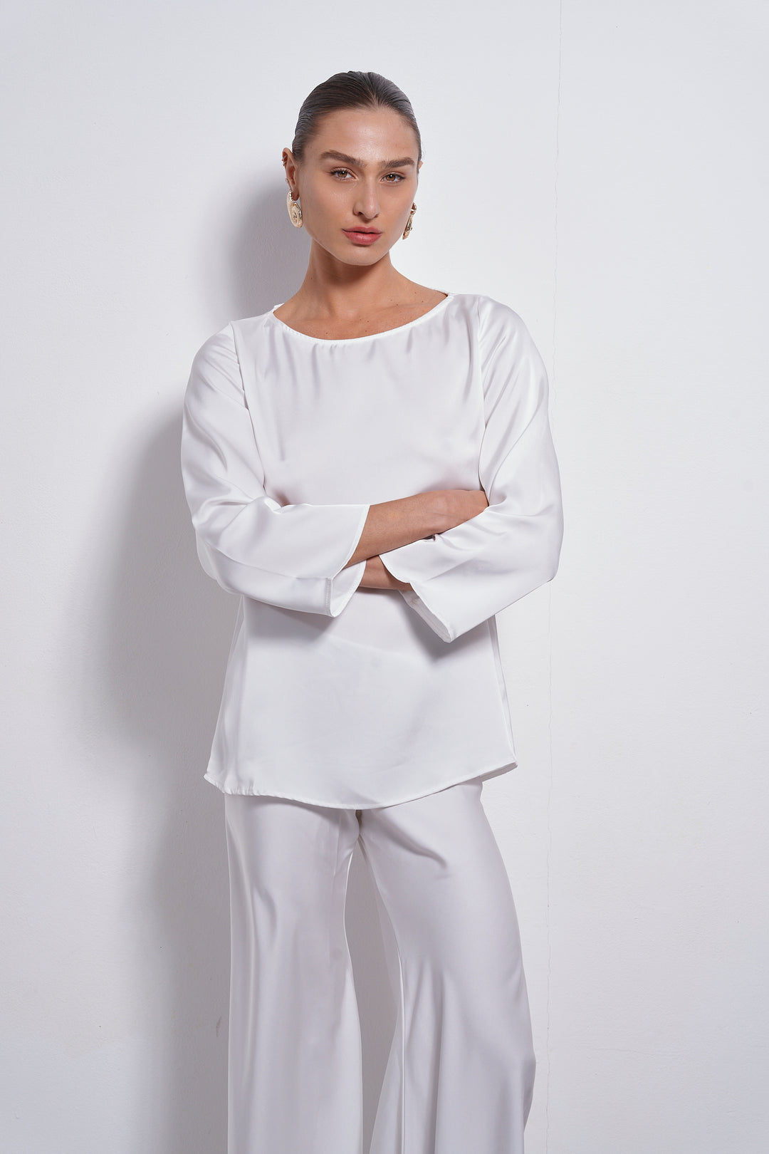 Mila Satin top | White