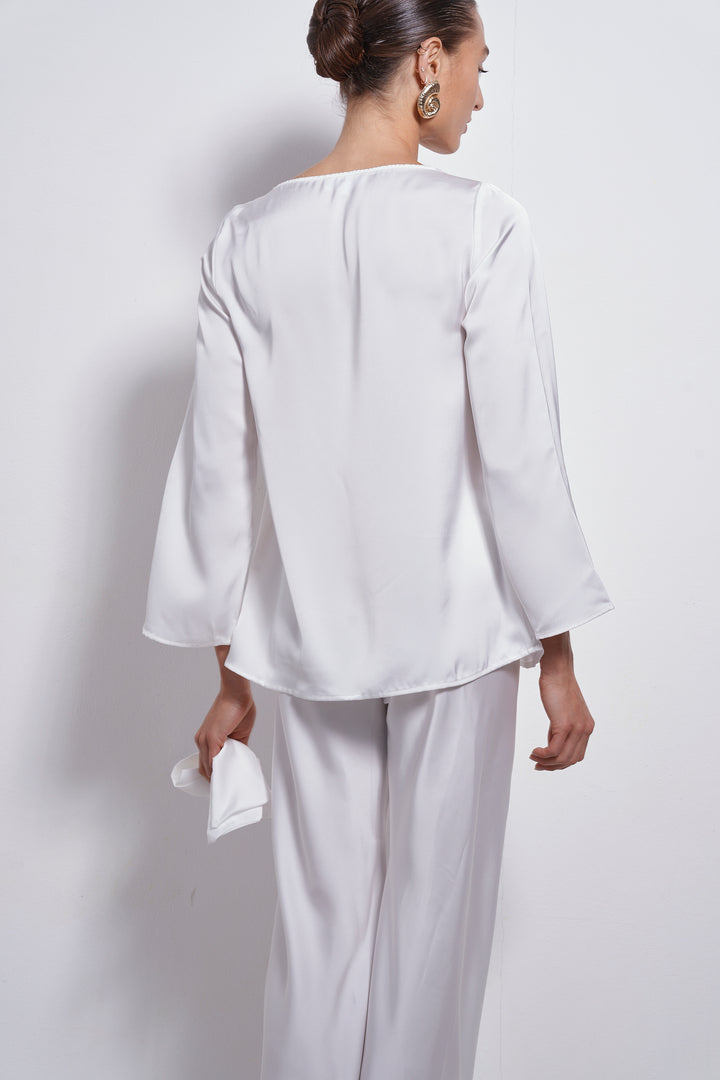 Mila Satin top | White
