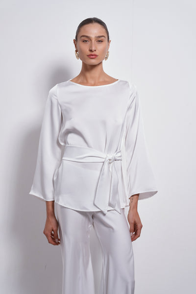 Mila Satin top | White