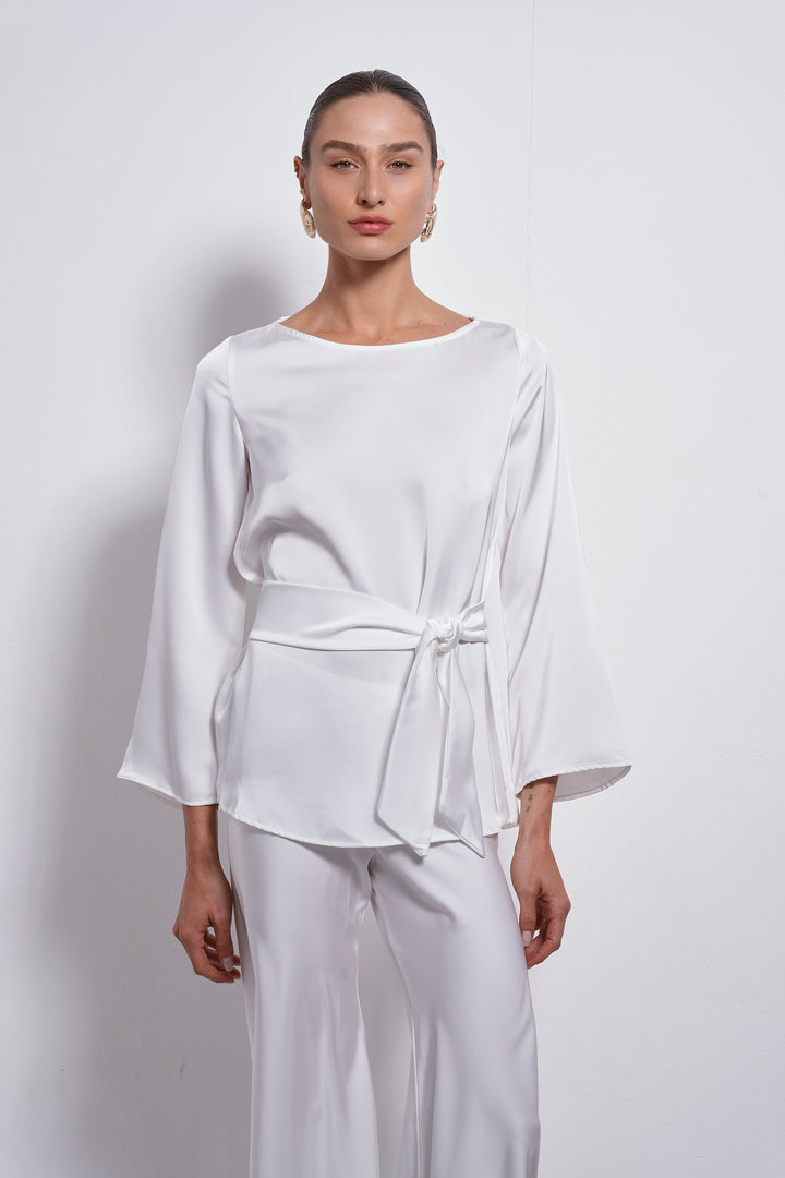 Mila Satin top | White