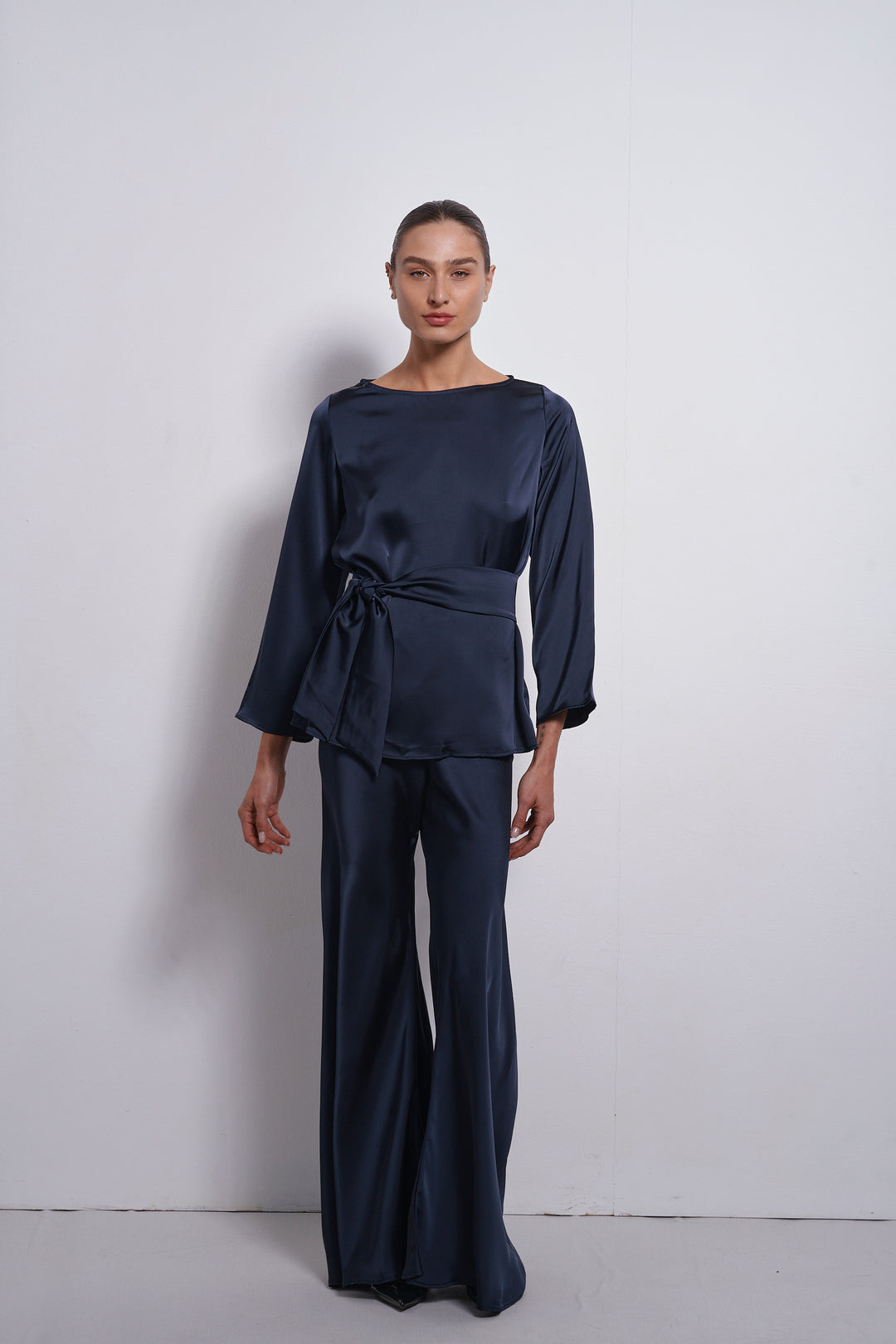 Mila Satin top | Dark Blue