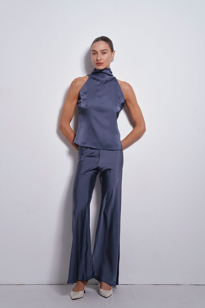 Arlo evening pants | Steel Blue