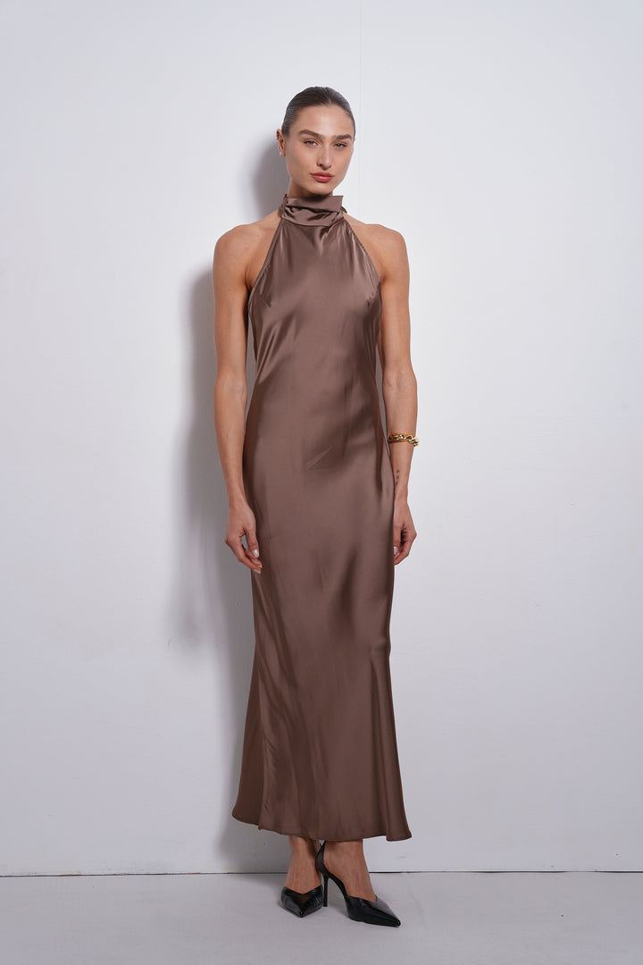 Clara evening dress | Coffee