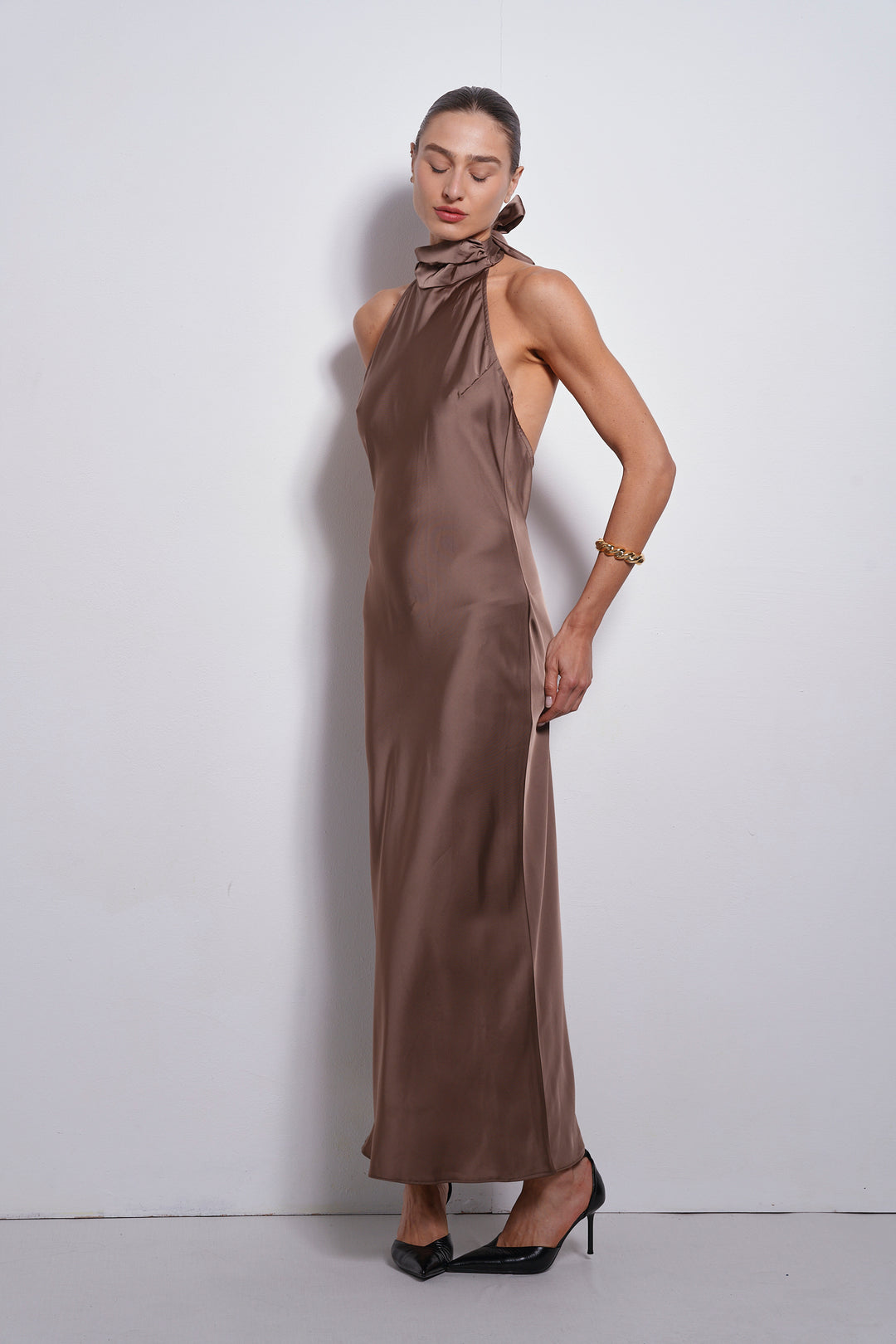 Clara evening dress | Coffee