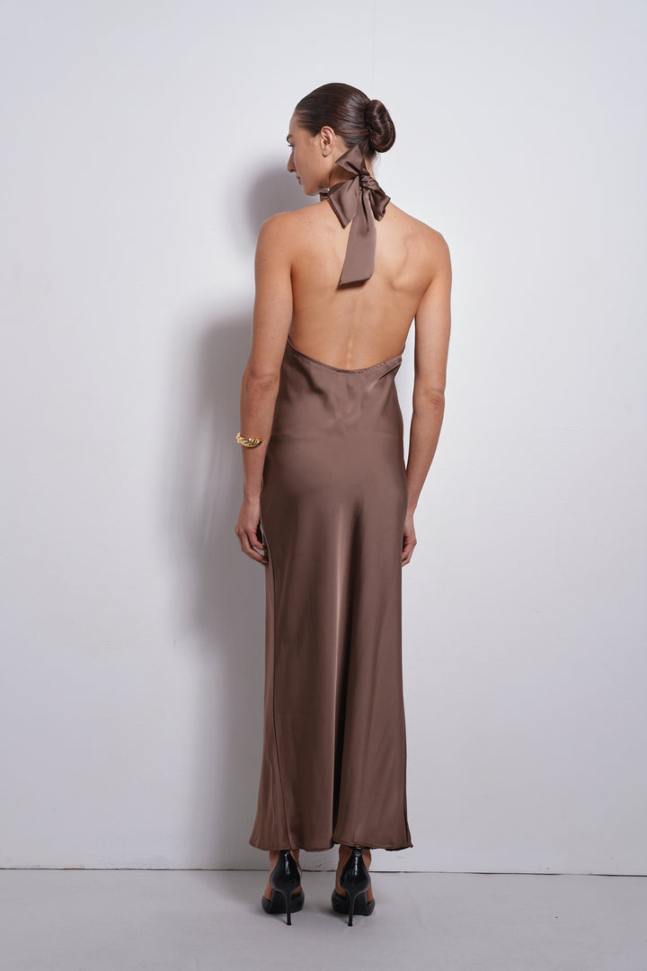 Clara evening dress | Coffee