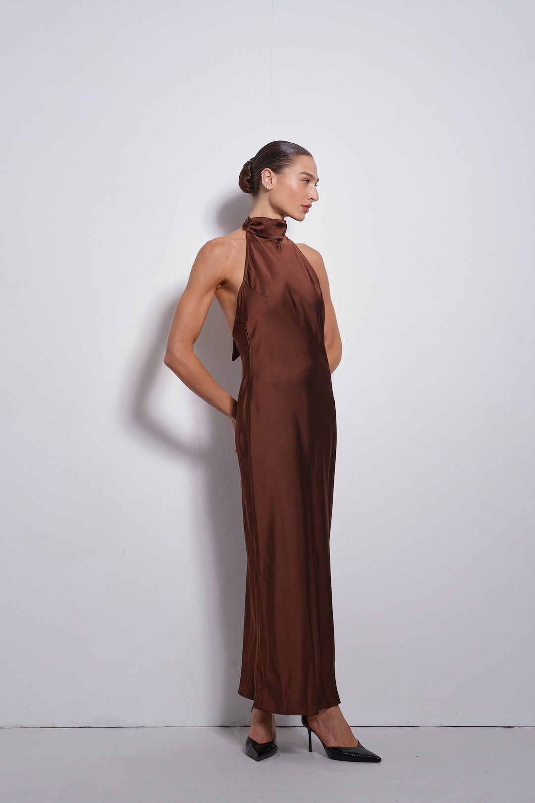 Clara evening dress |  Chocolate Brown