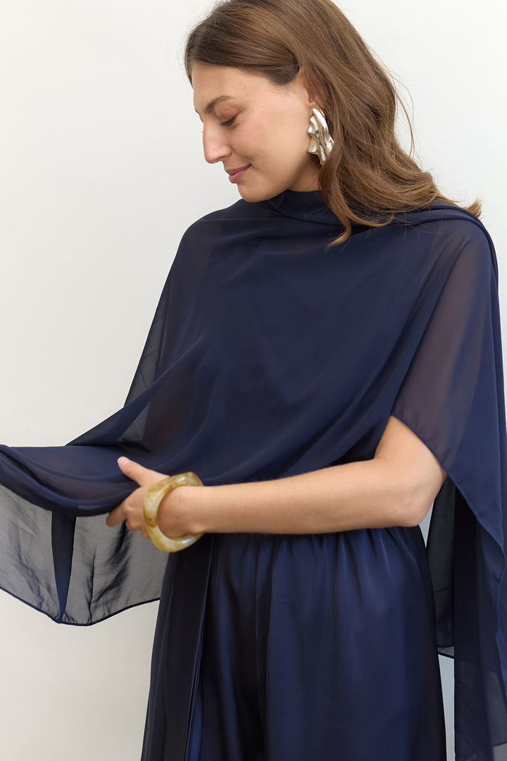 Chiffon scarf | Dark Blue