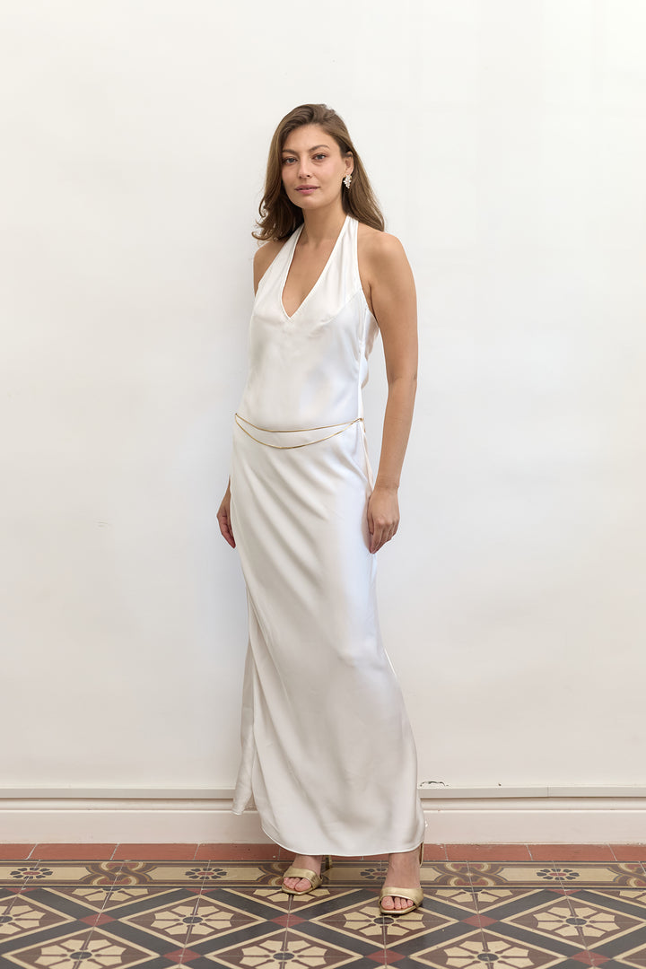 Monica evening dress | White